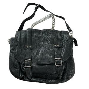 ASH Womens Backpack Black Leather Purse Crossbody Multifunction Bag Vintage